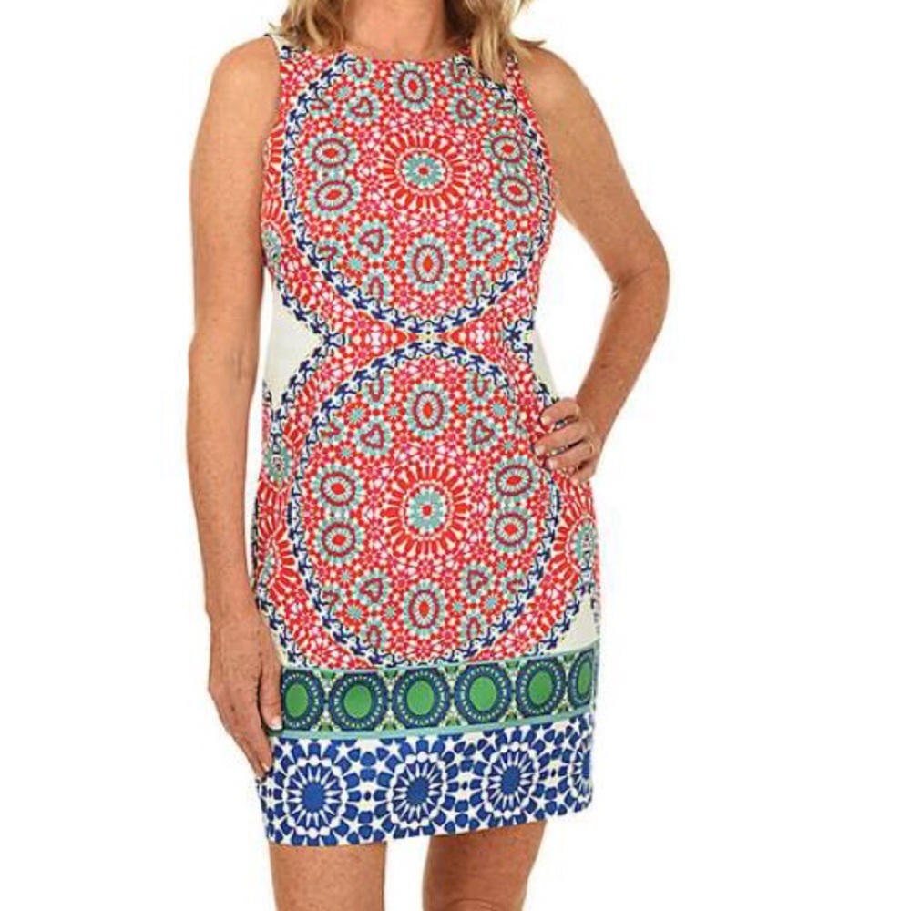 London Times Kaleidoscope Sheath Dress sz 6